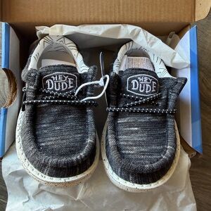NEW Hey Dude Wally Stretch Infant/Toddler Shoes 40035-001 Black Size TD5
